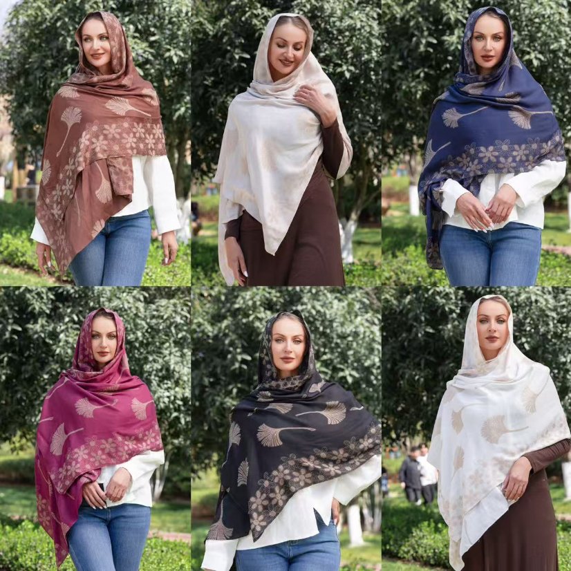 Rayon Viscose Long Scarves Jacquard Long Scarf, Headscarf and Shawl