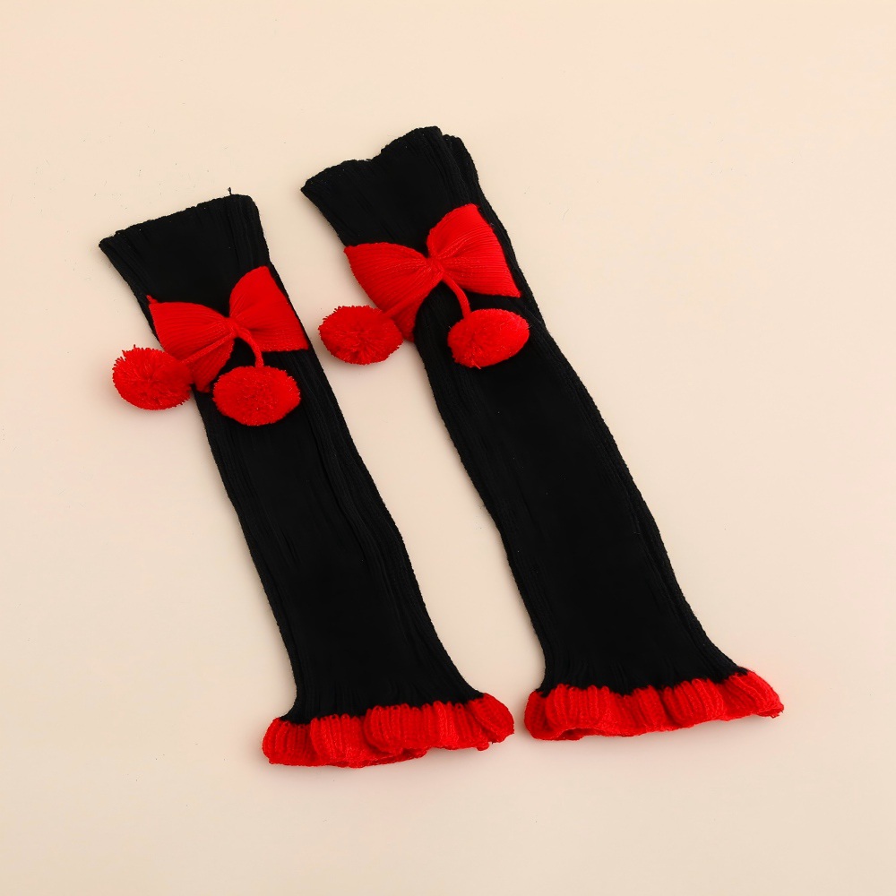 Long Knee-High Leg Warmers Two-Tone Bowknot JK Leg Warmers