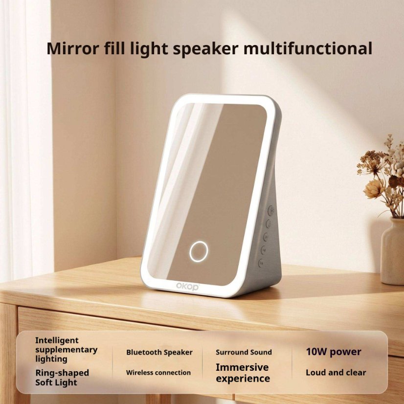 Portable Outdoor Bluetooth Speaker KP-863 LED makeup mirror wireless bluetooth speaker