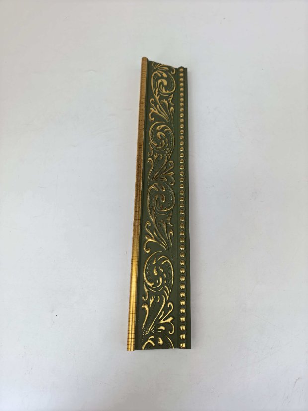 frame PS European Vintage Scroll Carved Molding, Dark Green Gold Wide Oil Painting Frame Trim