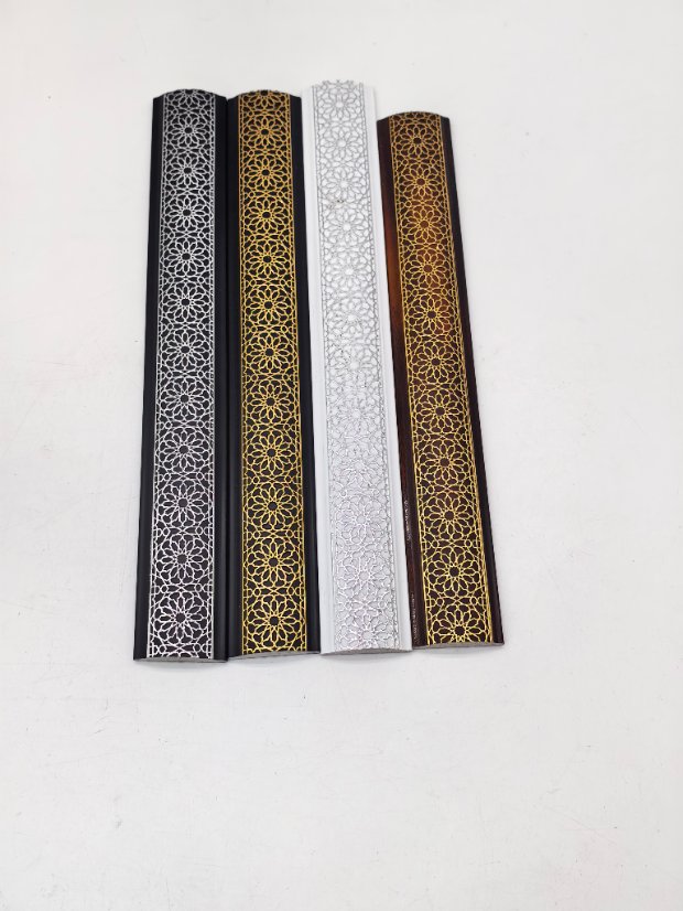 decor line PS Islamic Geometric Pattern Curved Molding, Middle Eastern Gold Foil Frame Trim
