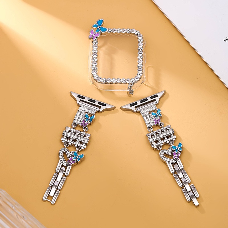 Alloy watch band 26-Letter Alphabet Rhinestone Strap Set for Apple Watch All Series