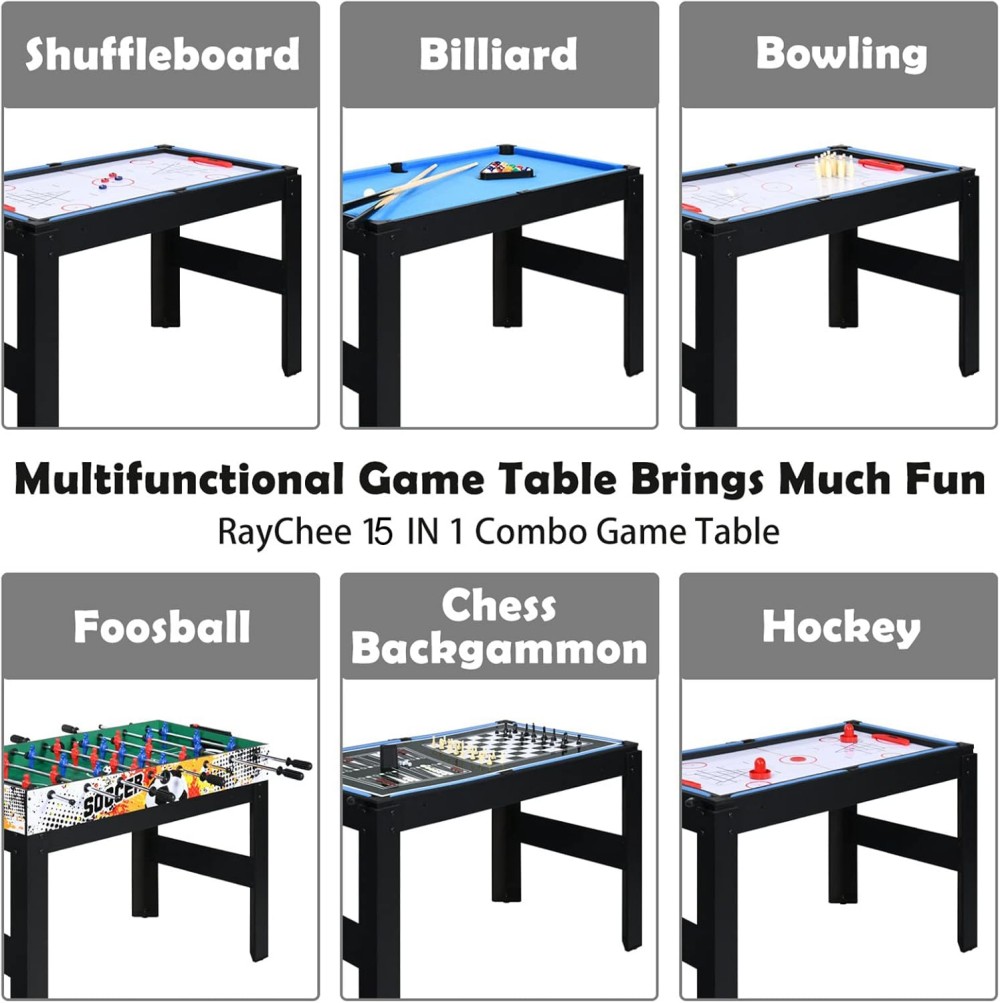 Multi-Game Table 4FT 15-In-1 Multi-Game Table