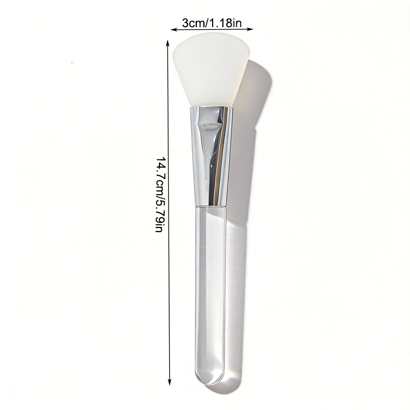 Face Mask Brush Mask Application Brush, Soft Silicone Fan Shape White Brush Head Cosmetic Tool for Body Lotion, Mud, Clay, Charcoal Mixed Mask