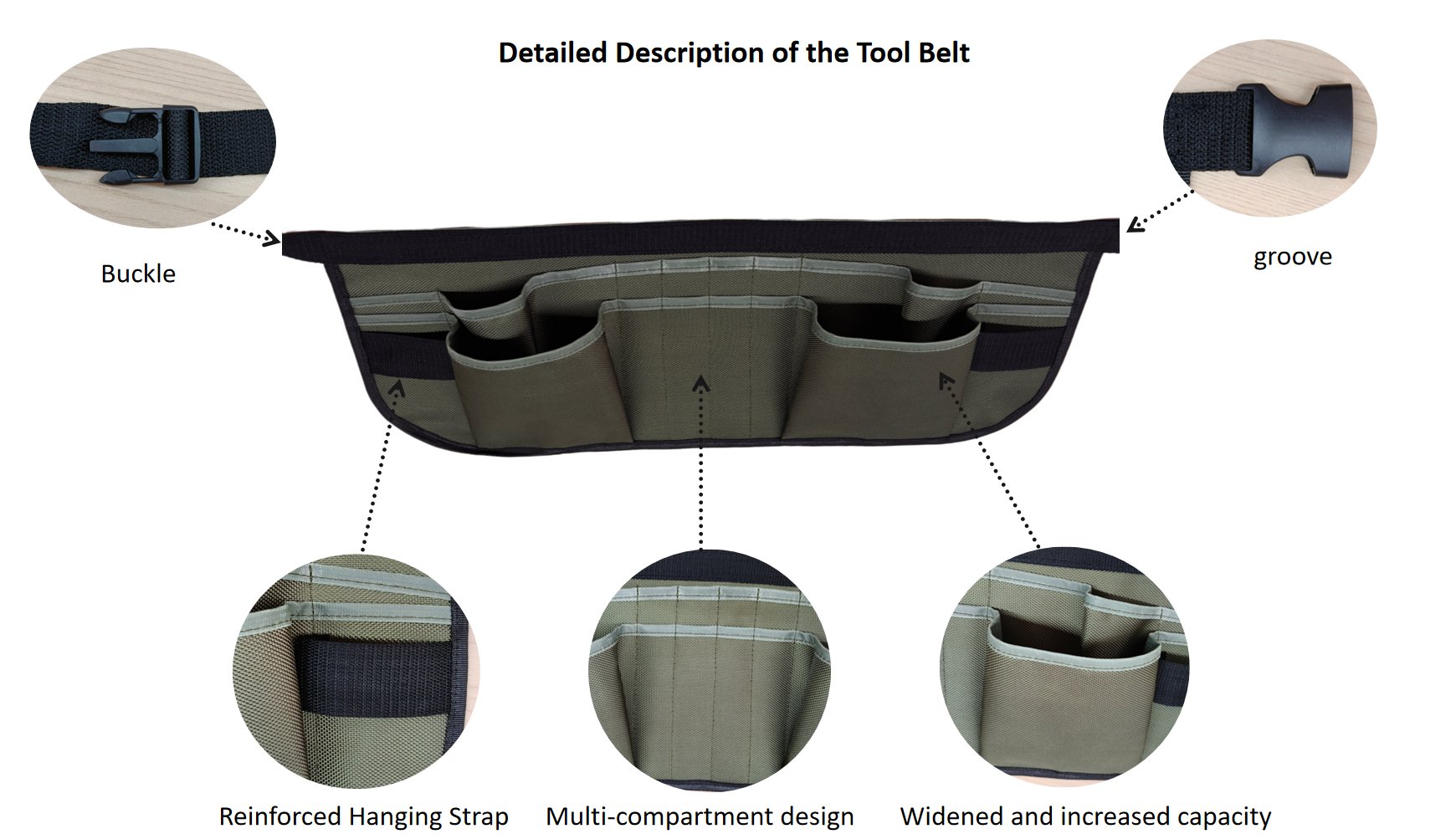 Toolkit Multi-Pocket Maintenance Tool Waist Bag