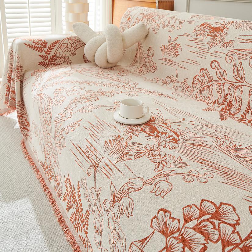 Jacquard sofa throw Lily of the Valley Sofa Throw