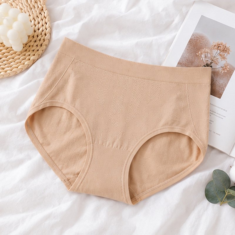 Classic Women's Underwear Women's Mid Waist Briefs, Textured Jacquard Soft Comfortable Underwear