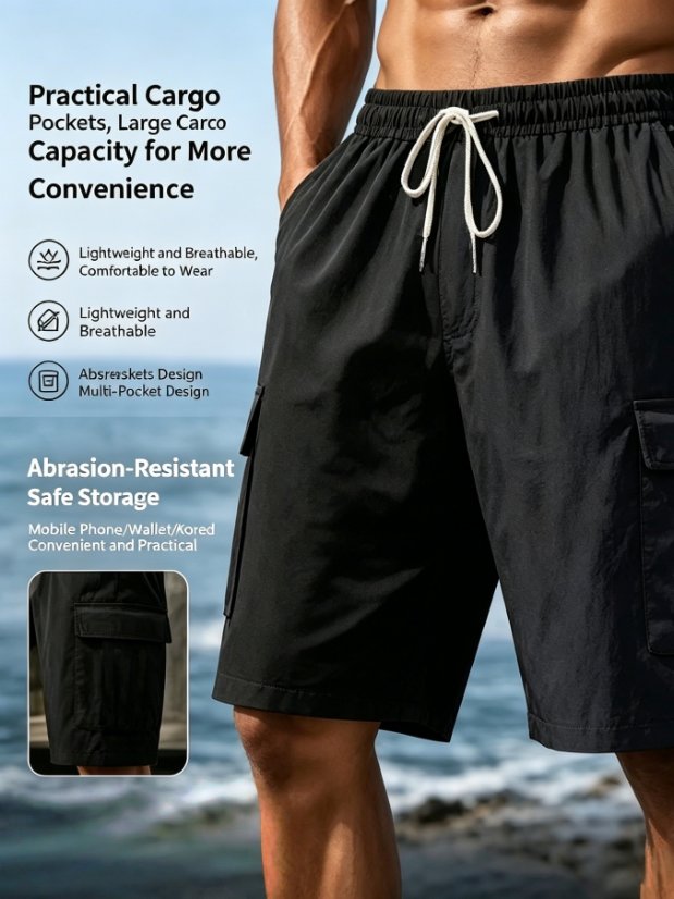 Pants XK01 Linen-Blend Cargo Shorts