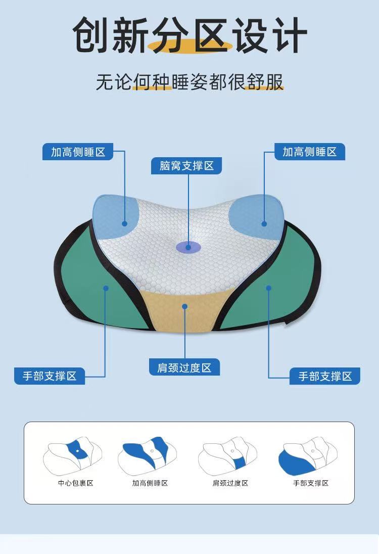 Nap Pillows Ergonomic Horn-Shaped Memory Foam Anti-Snore Pillow