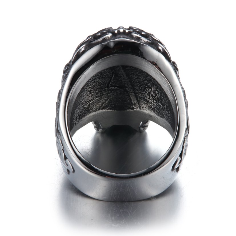 Rings Floral Pattern Skull Head Stainless Steel Ring