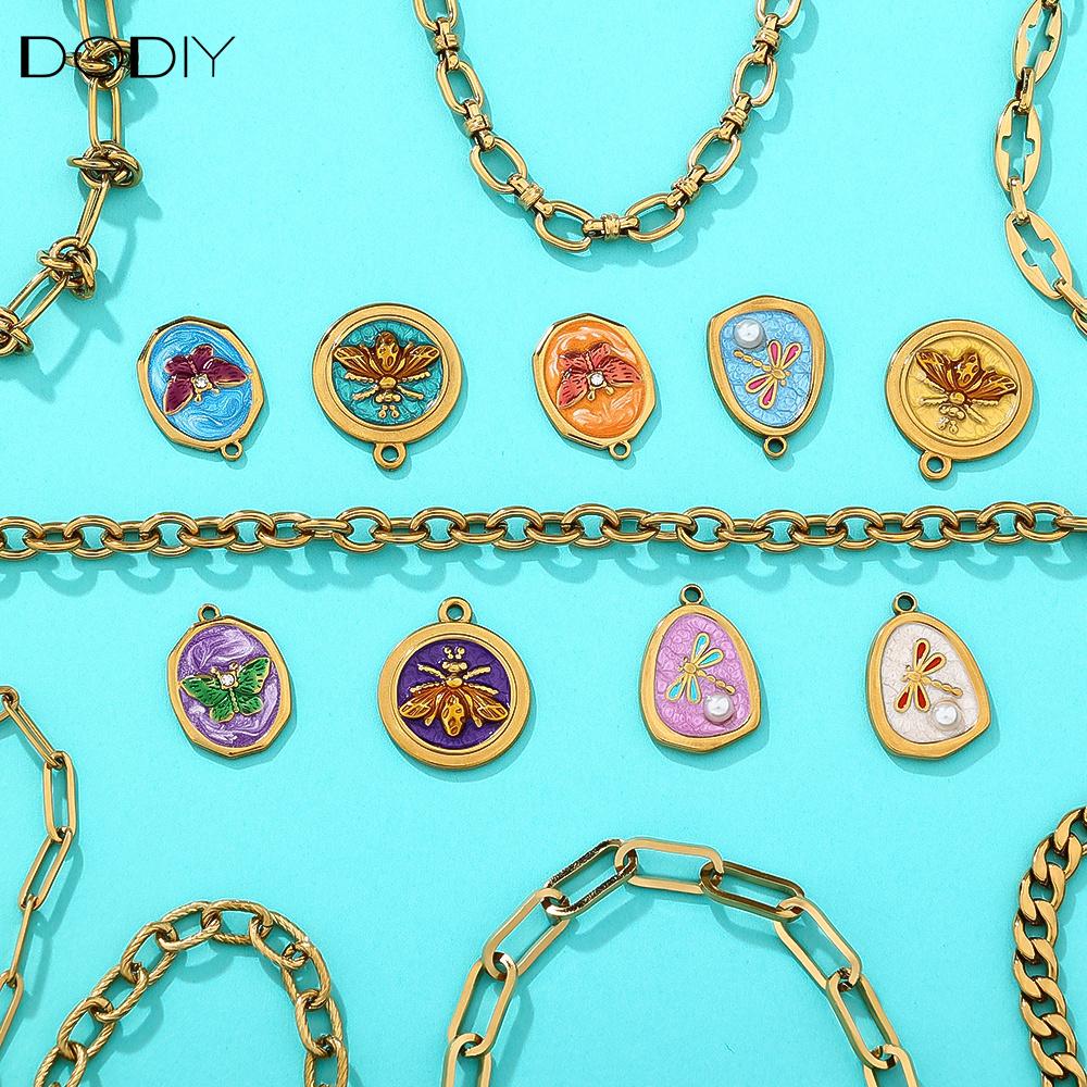 Charms DODY Enamel Insect Charms | 316L Stainless Steel 18K PVD Gold DIY Jewelry Charms