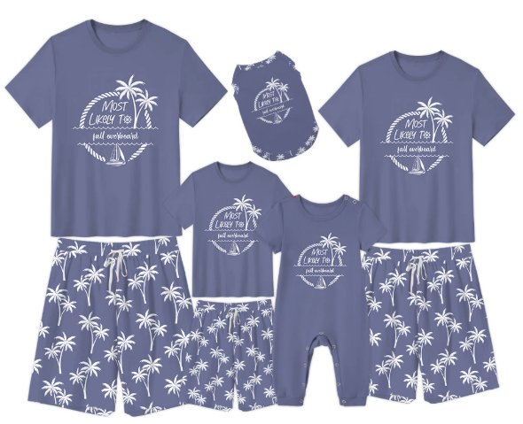 Short-sleeve top and shorts set Family Matching Short-Sleeve Tee & Shorts Set