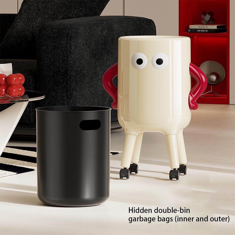 Indoor Storage Pedestal-style round trash can