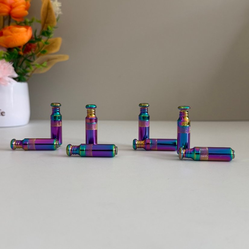 Novelty Storage Tubes Iridescent Diamond‑Pattern Bullet Storage Tube