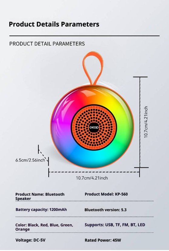 Portable Outdoor Bluetooth Speaker KP-560 Wireless Bluetooth Speaker