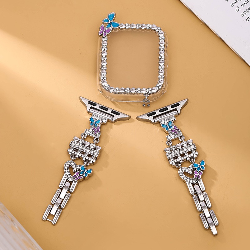 Alloy watch band 26-Letter Alphabet Rhinestone Strap Set for Apple Watch All Series