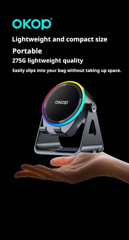 Portable Outdoor Bluetooth Speaker KP-846 Multifunctional Magnetic Speaker & Phone Stand with Induction Technology (No Bluetooth Pairing Required) and Surround Sound
