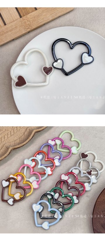 Solid Color Acrylic Beads heart beads-654