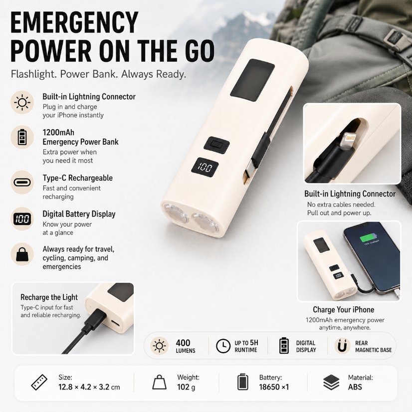HB-Z818 Multi-Function Portable Wearable Light