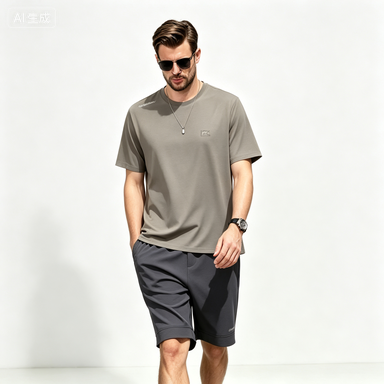 Short-Sleeve T-Shirts Men's Textured Quick-Dry Crew-Neck T-Shirt