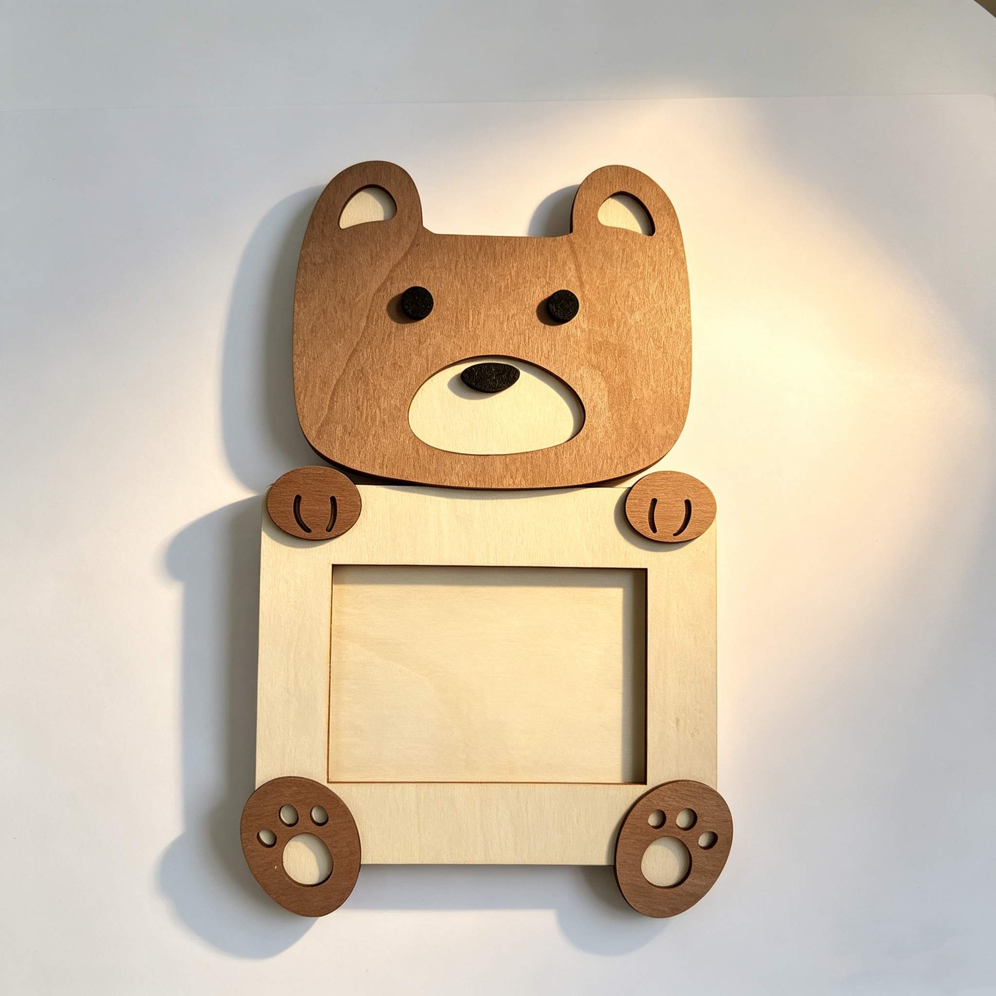 Infant Baptism Animal Photo Frame Set Fox Lion Bear