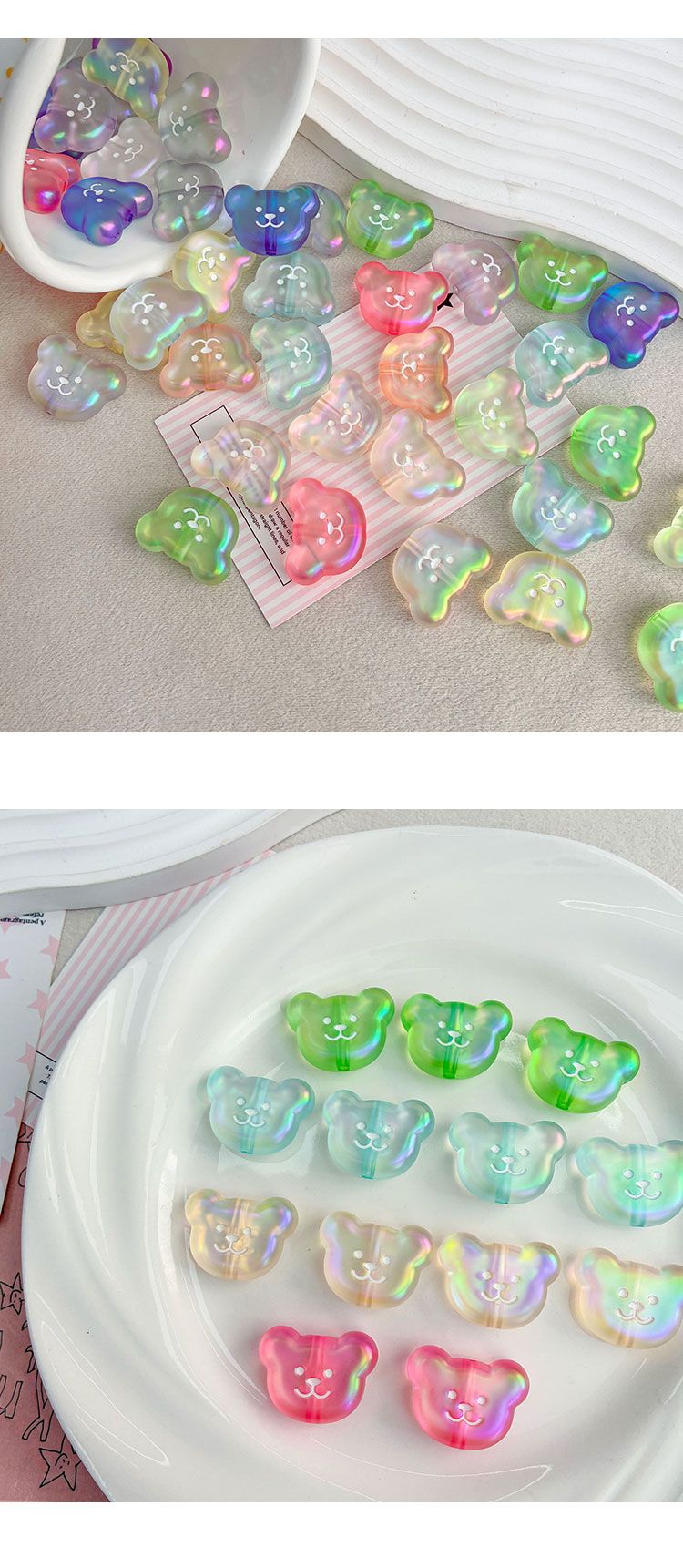 High-Quality UV Beads Magic matte bear bead