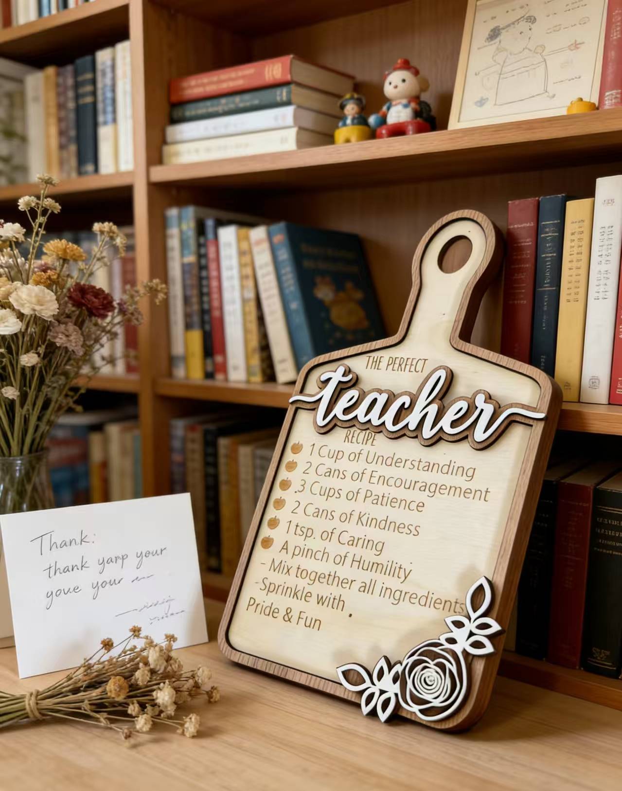 Holidays, gifts Wooden Teacher Ornament Desktop Craft