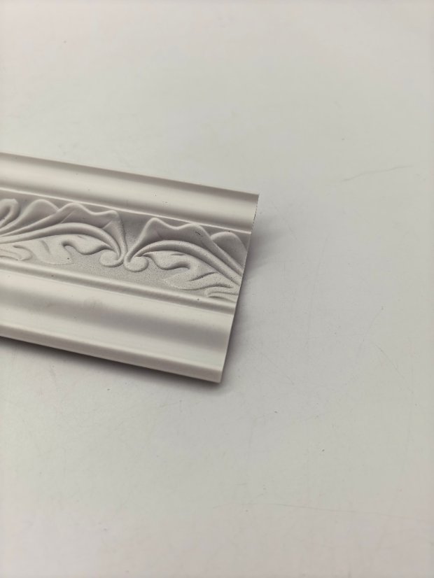 cornice PS White Unpainted European Scroll Crown Molding, Blank Ceiling Cornice Line