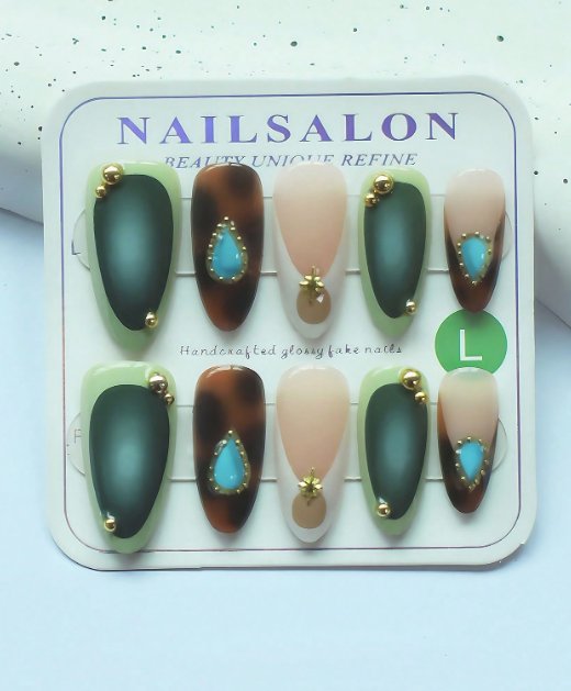 Others Amber & Gilded Press-On Nails