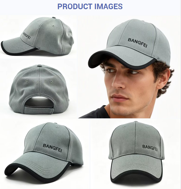 Baseball Caps Fashion Soft Grey BANGFEI Embroidery Breathable Mesh Baseball Cap Golf Sports Hat
