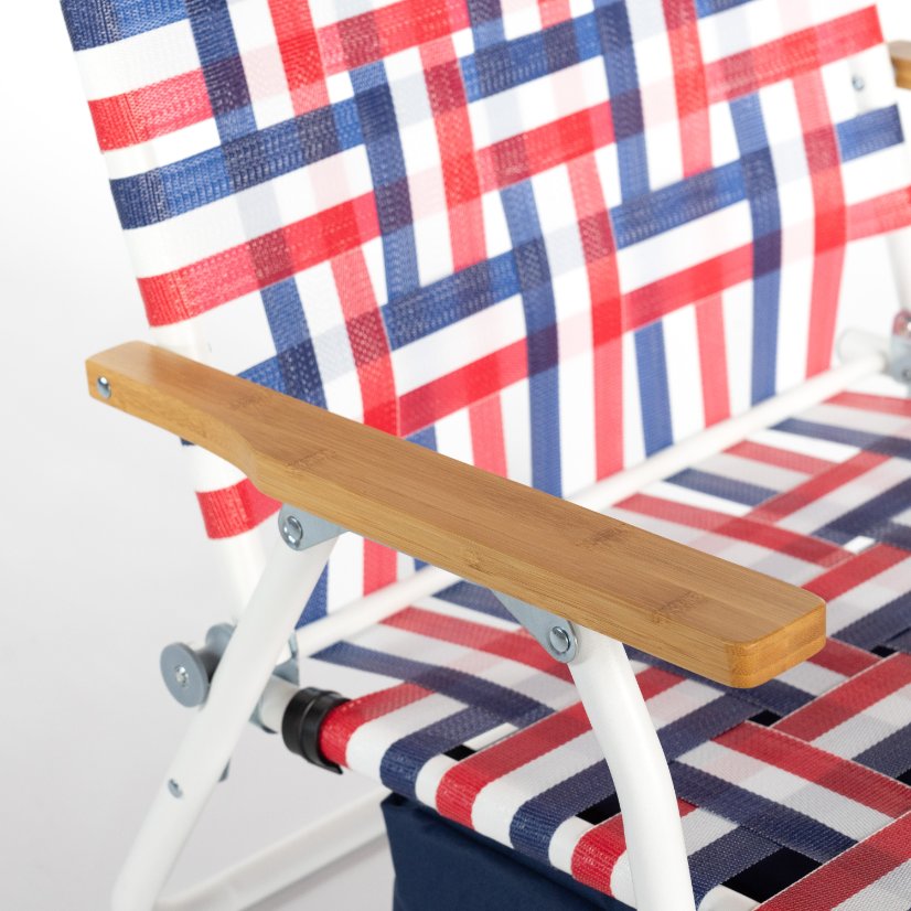 Beach Chair wooden armrest PE binding tape chair with a common bag