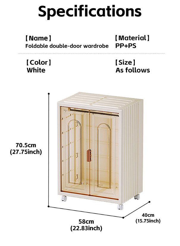 Portable Wardrobe Transparent Plastic Wardrobe