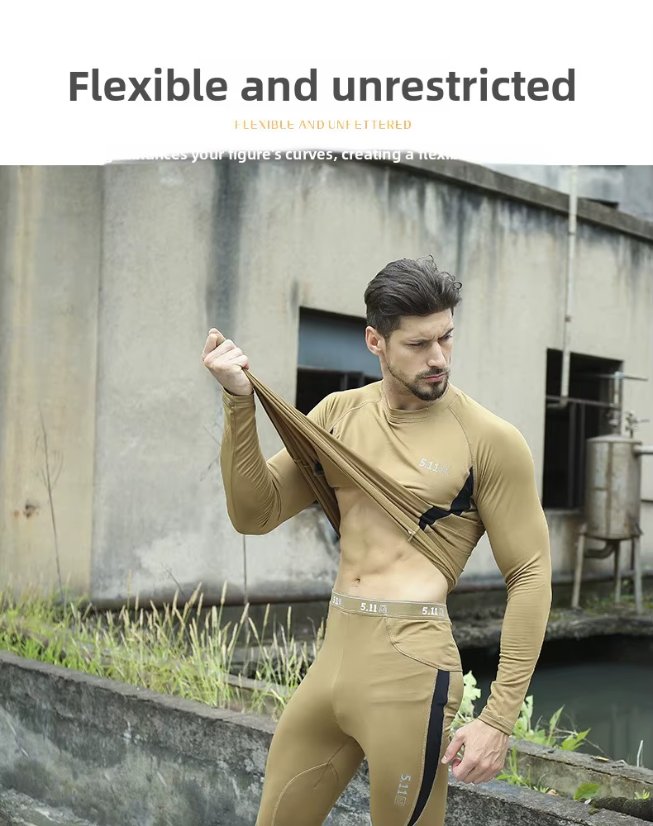 Thermal underwear set 5II Tactical Outdoor Thermal Compression Underwear Set – Fleece Fitness Sports Base Layer Autumn/Winter