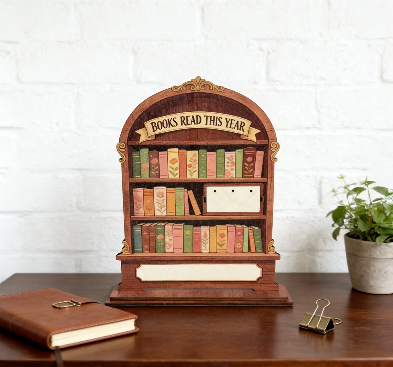 Holidays, gifts Wooden Vintage Books Reading Counter