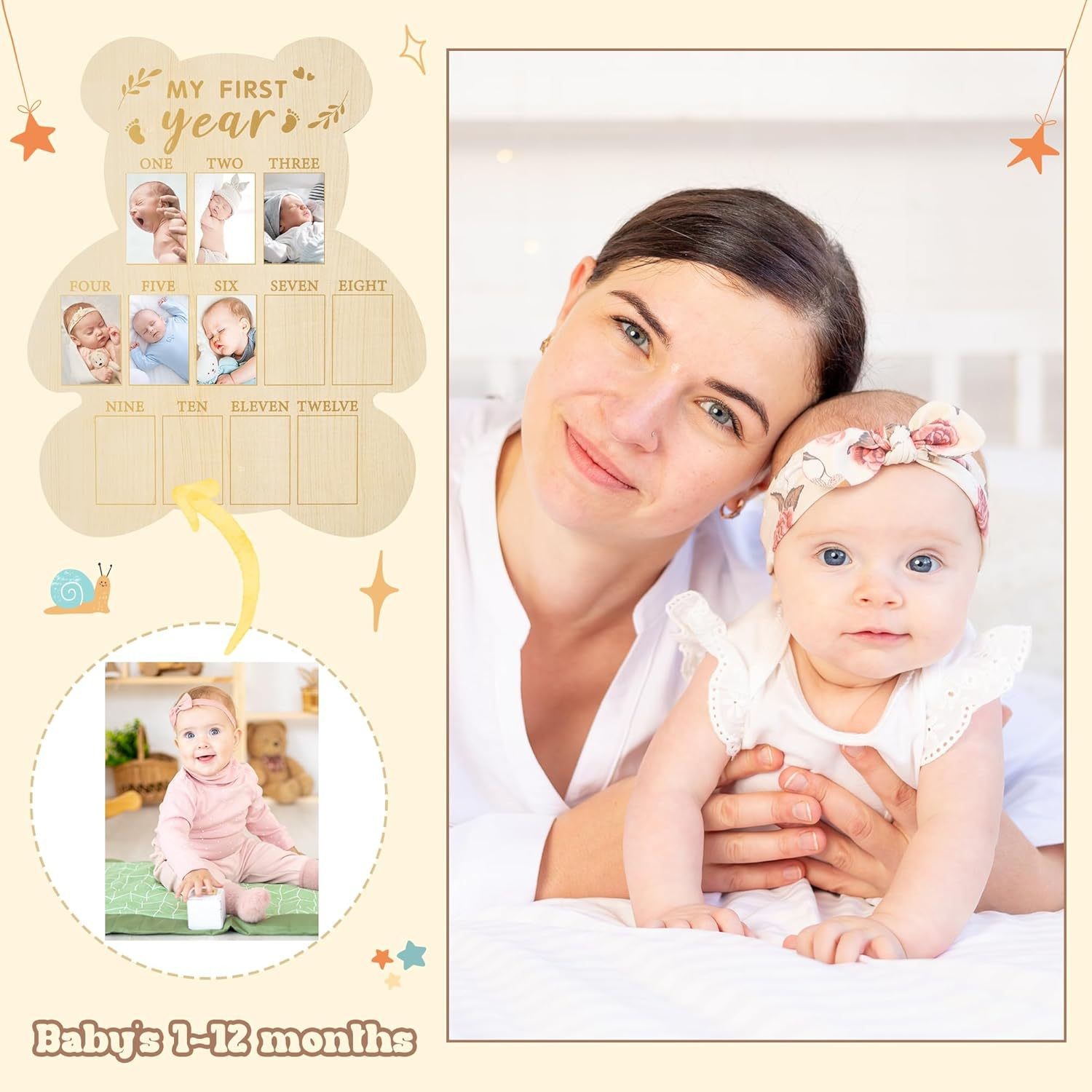 Infant Baptism Wooden Newborn Commemorative Photo Frame
