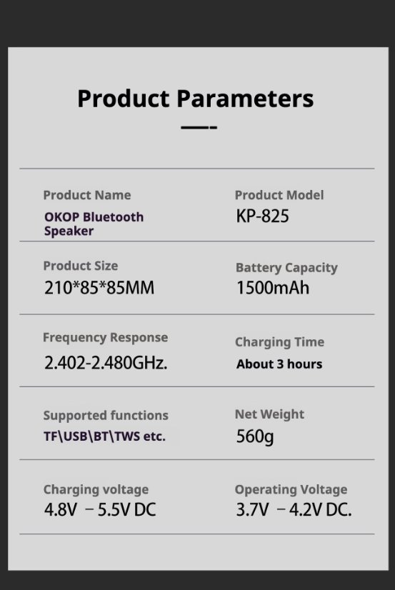 Portable Outdoor Bluetooth Speaker KP-825 Portable wireless bluetooth speaker