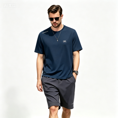 Short-Sleeve T-Shirts Men's Textured Quick-Dry Crew-Neck T-Shirt