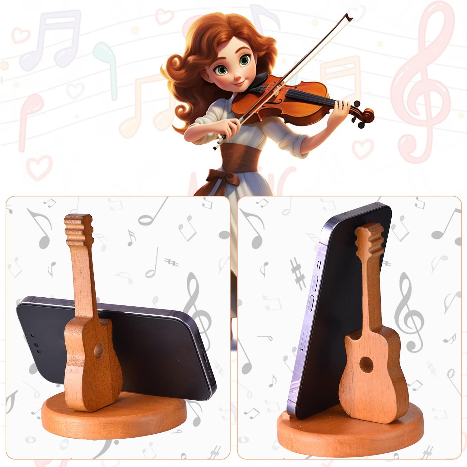 Holidays, gifts Personalized Phone Stand Solid Wood Violin