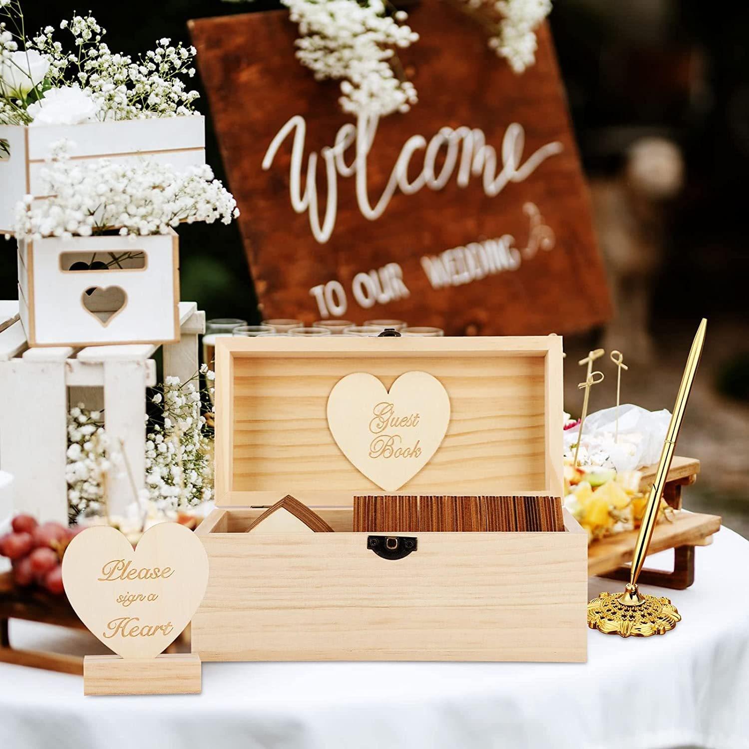 Wedding Supplies 80 Heart-shaped Gifts Festive Creative Wooden Message Box