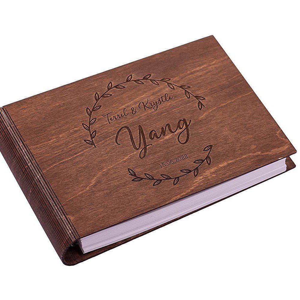 Wedding Sign-in Rustic Style Wooden Personalized Guest Book Wedding Guest Sign-in Book