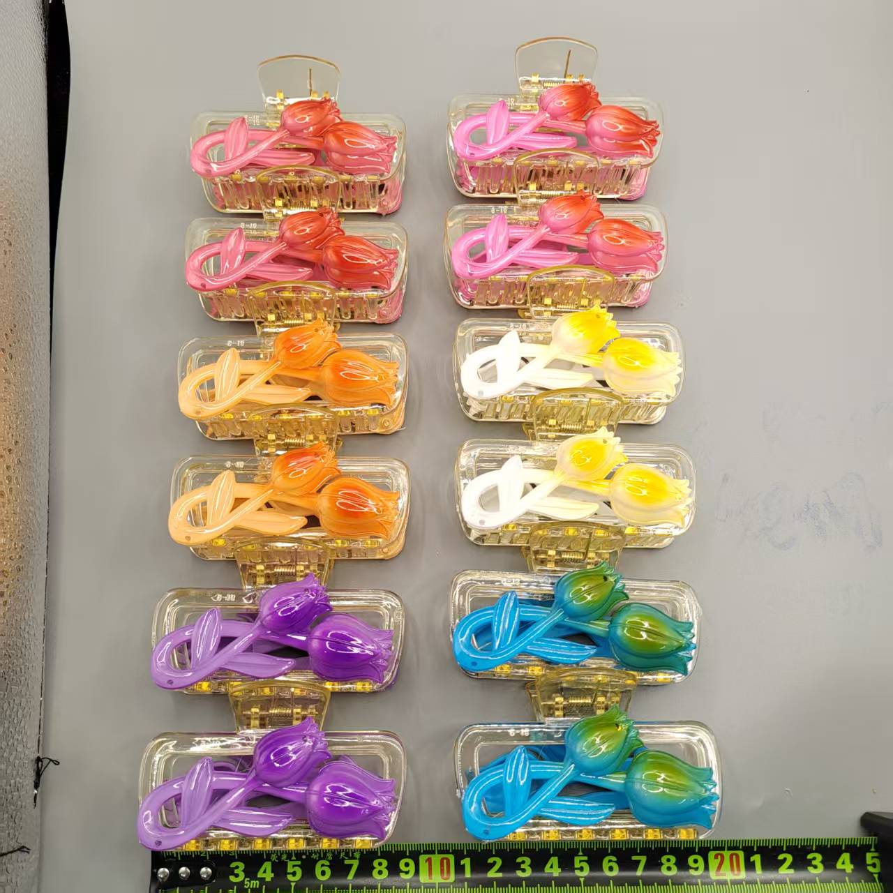 Bright-colored double-flower series claw clip Bright Six-Color Double-Flower Hair Claw Clip