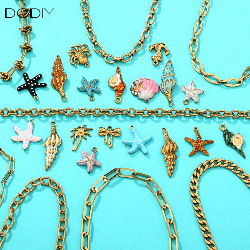 Charms DODY Ocean Enamel Charms | 316L Stainless Steel 18K PVD Gold DIY Jewelry Pendants