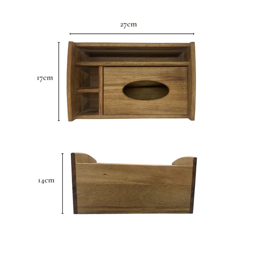 Desktop Storage Multi-Compartment Tissue Box | Custom Sizes Available
