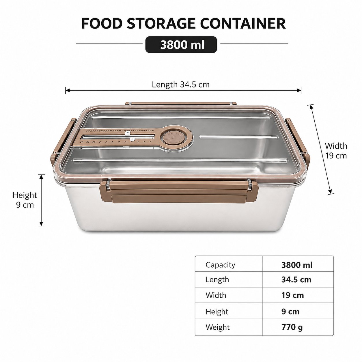 Food Storage 304 Stainless Steel Food-Grade Markable Food Storage Container