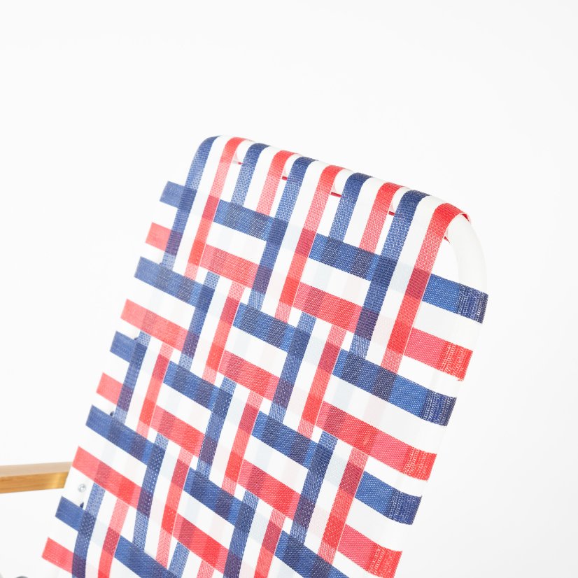 Beach Chair wooden armrest PE binding tape chair with a common bag