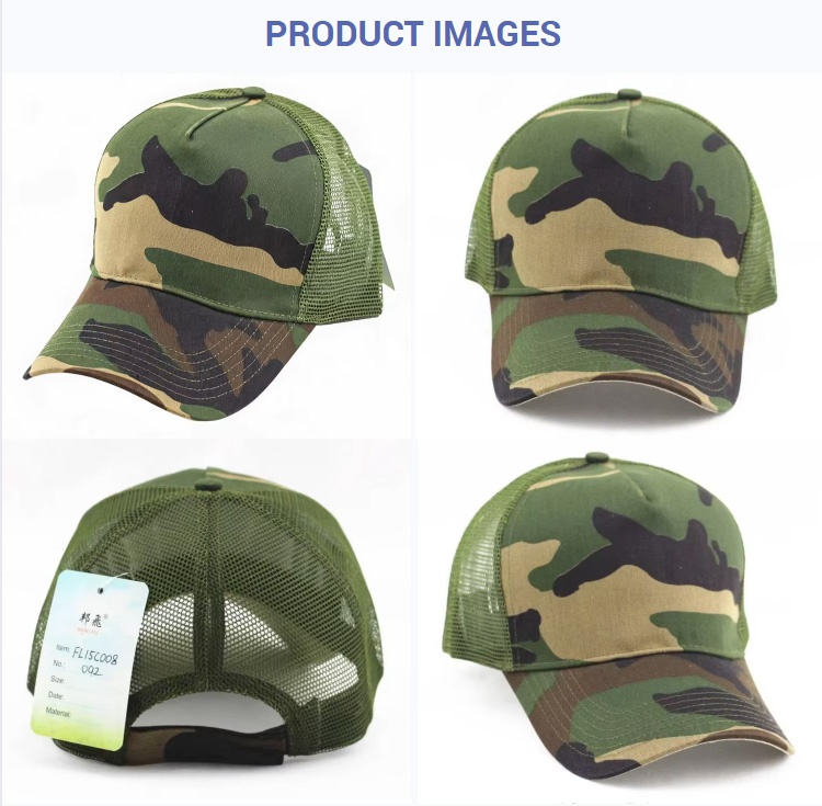 Trucker Caps Classic Green Woodland Camo Breathable Adjustable Outdoor Trucker Hat Camouflage Hunting Hiking Mesh Baseball Cap for Men