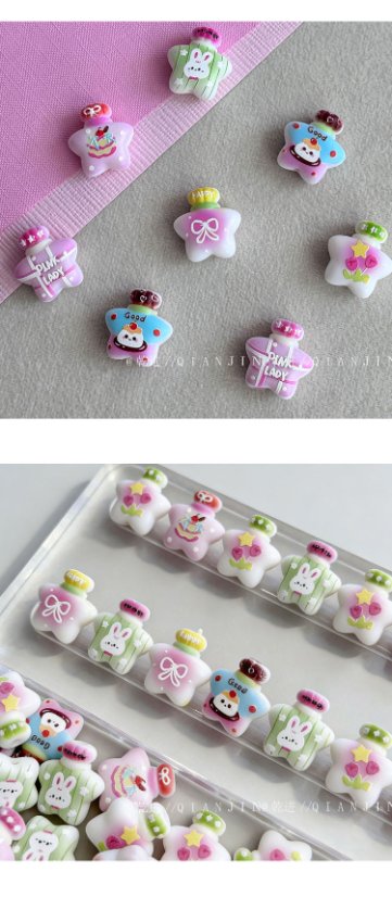 Printed bead Wish bottle beads