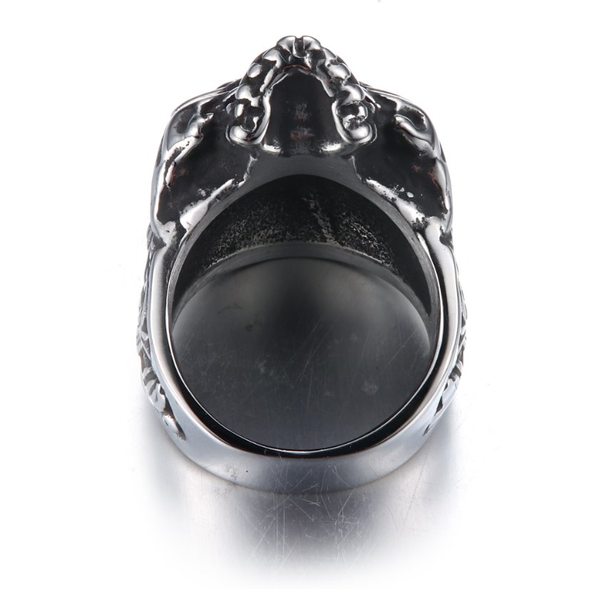 Rings Floral Pattern Skull Head Stainless Steel Ring