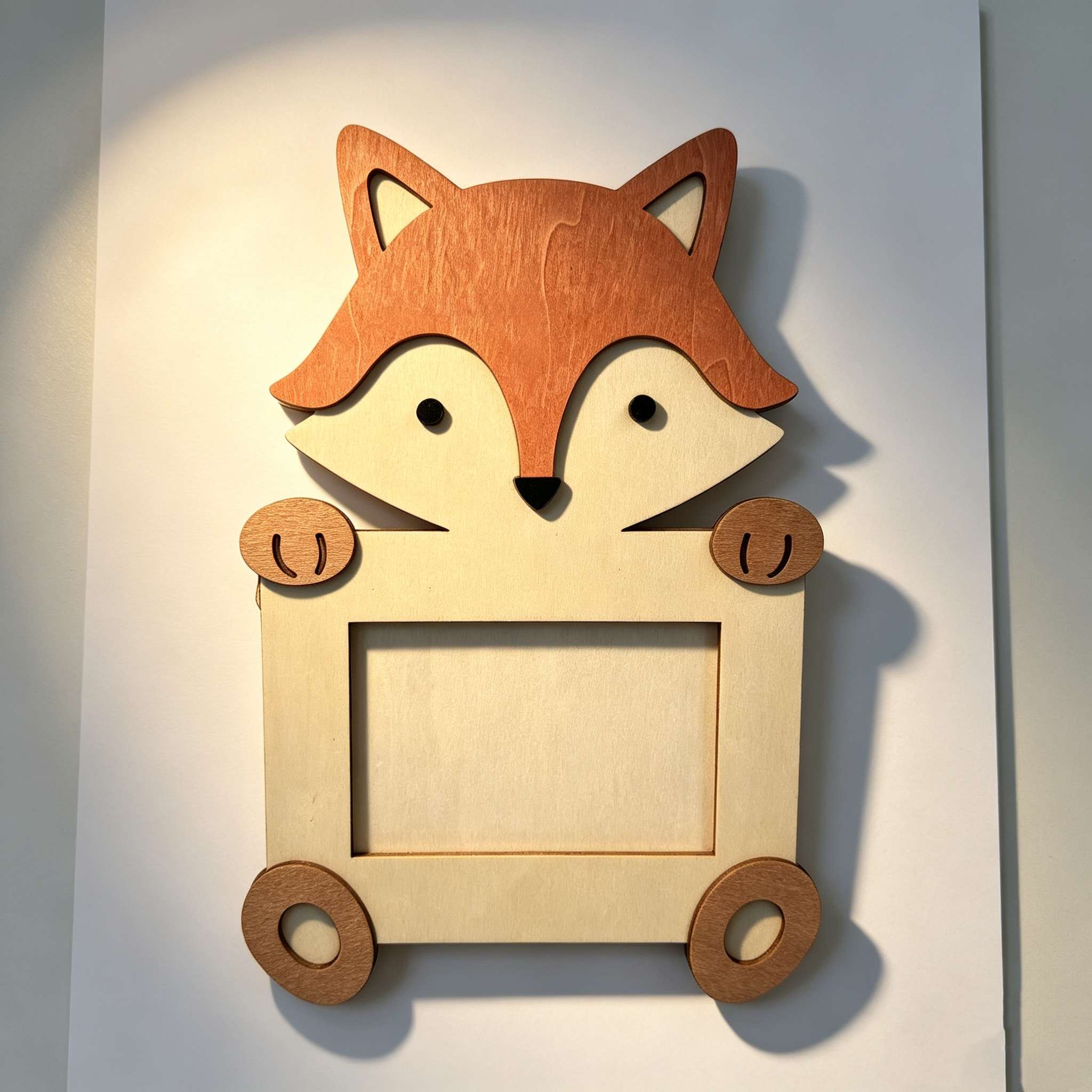 Infant Baptism Animal Photo Frame Set Fox Lion Bear