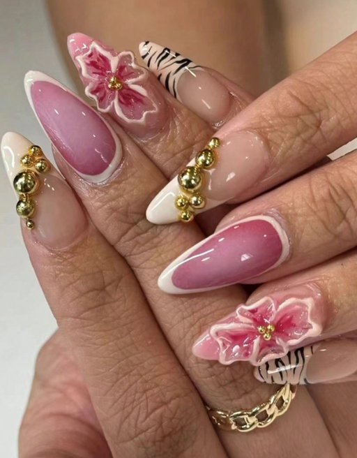 Others Zebra-Print Press-On Nails